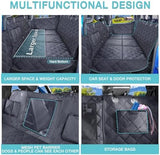 Truck Back Seat Extender for Dogs with Mesh Window,Sturdy Dog Car Seat Cover for Backseat with Door Protector,Waterproof Dog Hammock for Car Rear Seat Protector Fit Chevrolet,Silverado,RAM,GMC Trucks