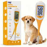FDK Digital Dog & Cat Thermometer for Fever Detection, 8s Fast Reading Pet Rectal Thermometer with Large LCD Screen, Comfortable Flexible Soft Tip Fever Alert °C/°F Switchable