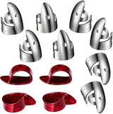 Shappy 12 Pcs Steel Finger Picks Set, Including Stainless Steel Finger and Thumb Picks, Metal Adjustable Bass Guitar Accessories for Guitar Banjos(Classic Style)