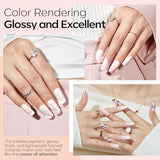 Modelones Dip Powder Nail Kit, 4 Colors White Nude Pink Glitter Dipping Starter Set with Liquid and Complete Accessories for French Nails Art Salon DIY at Home Manicure