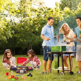 Kids Play Food Grill with Pretend Smoke Sound Light Kitchen Playset BBQ Accessories Camping Cooking Set Barbecue Toddler Girl Boy Toy 2 3 4 5 6 Year Old 4-8 Birthday Kid Toy Idea