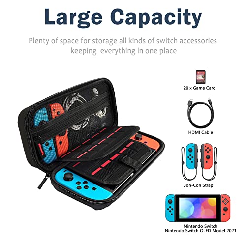 Tiny Flowers Switch Case For Nintendo Switch OLED/Switch Accessories, Cute Carry Protective Bag, Girl Travel Game Console Cases, Controller Hard Shell Holder With 20 Cartridge Slots U413