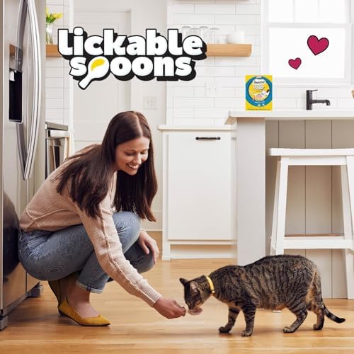 Temptations Lickable Spoons Adult Wet Cat Treat, Savory Salmon and Tempting Tuna Flavor, 10 Grams, Pack of 12 (96 Total Spoons)