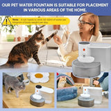 Saker Automatic Pet Water Fountain,2025 Upgraded Pet Water Fountain No Filter,Cat Water Dispenser Wireless Pour-Over,3L/106oz Ultra-Quiet Design,Pet Gravity Water Dispenser for Cat