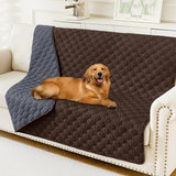 Smiry Waterproof Dog Bed Cover Blanket, Soft Reversible Pet Blanket, Washable Leakproof Cats Dogs Couch Cover for Sofa, Couch, Furniture (52x82 Inch, Chocolate/Dark Grey)