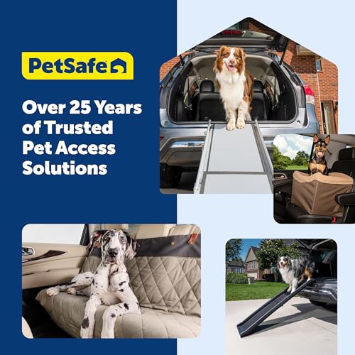 PetSafe Happy Ride Quilted Dog Safety Seat - Dedicated Pet Car Seat for Safer Travel - Elevated Pet Booster for Window Views - Machine Washable Removable Cover - Fits Most Cars