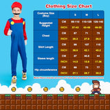 Sea Suntime Little Boys Costume Halloween Costume Cosplay Plumber Jeans Jumpsuit Hat Moustache Gloves