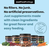 JustFoodForDogs Calming Supplement for Dogs Soft Chew to Support Stress and Anxiety, Melatonin, Relaxation Aid, Human-Grade Ingredients - 45 Count