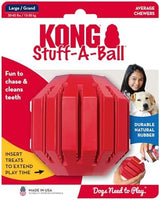 KONG Stuff-A-Ball - Durable, Natural Rubber Chew Toy for Dogs - Dental Health Pet Toy for Chewing & Teeth Cleaning - Stuffable for Treats & Snacks - for Large Dogs