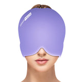 ComfiTECH Migraine Relief Cap, Headache Relief Hat Head Ice Pack with Face Cold Compress for Puffy Eyes, Sinus, Stress and Tension Relief (Medium Lavender)