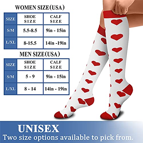 CHARMKING Compression Socks for Women & Men (8 Pairs) 15-20 mmHg Graduated Copper Support Socks are Best for Pregnant, Nurses - Boost Performance, Circulation, Knee High & Wide Calf (L/XL,Multi 10)