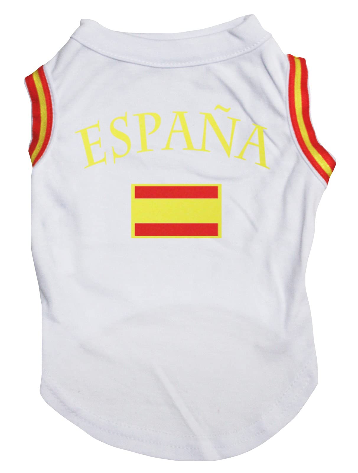 Petitebella Espana Flag Puppy Dog Shirt (White/Flag, XX-Large)