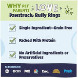 Pawstruck All-Natural 4" Bully Stick Rings for Dogs - Rawhide-Free, 100% Beef, Single Ingredient Dental Chew Bones - Fully Digestible, Low Odor - 3 Pack - Packaging May Vary