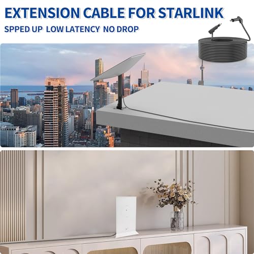 SZSAUTO 200Ft Replacement Cable for Starlink V2 Gen2 Satellite Dish Antenna - Better Anti-Interference - Extension Cables Wire Accessories for Starlink Gen 2