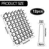 TSLBW 6.2 * 8 Inch 12 Pcs Cat Scat Mat with SpikesCat Repellent Mat with Spikes Pet Deterrent Net Anti Cat Mat Gardening Plastic Cat Scat Mat with 8 U-Shaped Pegs Wild Animal Garden Plants