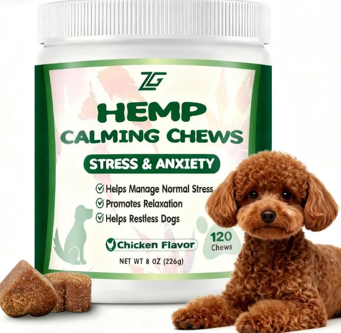 ziehooGe Calming Chews for Dogs - Dog Calming Treats Helps with Dog Anxiеty Rеlief, Separation, Strеss, Barking, Fireworks, Travel, Composure - Natural Dog Supplements 180 Soft Chews