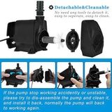 PULACO 800GPH（3000L/H） Submersible Water Pump with 6.5 ft Tubing, 45W durable fountain water pump 4 Nozzles for Pond Fountain, Aquariums Fish Tank, Statuary, Hydroponics