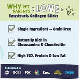 Pawstruck Natural Large 12" Beef Collagen Sticks for Dogs – Long-Lasting Rawhide Alternative, High Protein Treats with Chondroitin & Glucosamine – 5 Pack