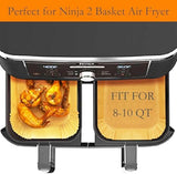 300 PCS Air Fryer Liners Disposable, 8.1 * 5.1 inch Air Fryer Paper Fit 2-Basket 8-10QT Ninja Dual, Food Grade Air Fryer Accessories Baking Paper for Ninja DZ201,DZ401,DZ550,SL401