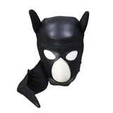Neoprene Puppy Hood Camo Full Face Mask Cosplay Costume Dog Head Masks (Black)
