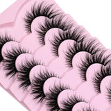 Veleasha Lashes Kit with Glue & Tweezer Cat Eye Lashes that Look Like Extensions Fluffy Faux Mink Lashes Wispy Fox Eye Lashes Natural Look 7 Pairs Fake Eyelashes Pack (Cat Eye)