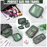 Weewooday 4 Pcs Mesh Makeup Bag Mesh Cosmetic Bag Travel Toiletry Pouch with Zipper Mini Portable Makeup Cosmetic Toiletry Purse for Daily Accessories (White,Small)(Small, Large, Medium,Olive Green)