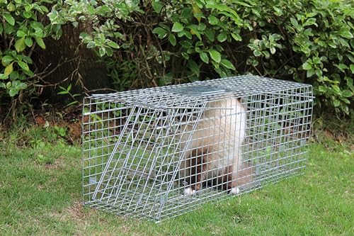 Animals Trap Cage Cover, Trap Cage Cover with Mesh Window for 1-2 Door Humane Animal Trap Cage 32 x 10 x 12inch, Cage not Included (Trap Cage+ Glover)