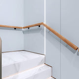 Wooden Handrails, 1-20ft Non-Slip Staircase Handrail, for Home Garden Corridor Lofts Kindergarten Guardrail Decking Railings, Wall Mounted Barrier-Free Staircase Grab Bar for Elderly (Size : 2ft)