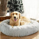 SAVFOX Plush Calming Dog Beds, Donut Dog Bed for Small Dogs, Medium, Large & X-Large, Comfy Cuddler Dog Bed and Cat Bed in Faux Fur, Washable Dog Bed, Multiple Sizes S-XXL