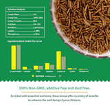 KAYHEN Dried Black Soldier Fly Larvae 10LB Non-GMO BSF Larvae for Chickens More Calcium Than Mealworms High-Protein Chickens Treats for Layer Hens Wild Birds Ducks