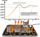 Furrybaby Pet Heating Pad, Waterproof Dog Heating Pad Mat for Cat with 5 Level Timer and Temperature, Pet Heated Warming Pad with Durable Anti-Bite Tube Indoor for Puppy Dog Cat (Black Paw, 24" X 16")