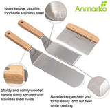 Professional Metal Spatula Set - Stainless Steel Spatula and Griddle Scraper - Heavy Spatula Griddle Accessories Great for Cast Iron Griddle BBQ Flat Top Grill - Commercial Grade