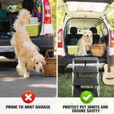 Niubya Portable Folding Dog Stairs for Cars, SUVs, Trucks - Lightweight Pet Ramp for Large Dogs with Non-Slip Surface - Reinforced Steps Support Up to 200 lb - 6 Steps