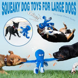 LEGEND SANDY Tough Dog Toys, Stuffed Dog Chew Toys, Large Dog Toys to Keep Them Busy, Interactive Dog Toys, Squeaky Dog Toys, Tug of War Dog Toy, Crinkle Dog Toy (Blue Octopus)