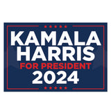 Kamala Harris for President 2024 Yard Sign - Kamala Harris 2024 Blue Stars Lawn Sign - 18" x 24" Double Sided Corrugated Plastic - Includes H Stake - 1 Road Sign