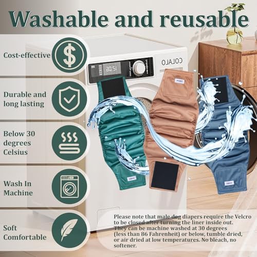 Reusable Dog Diapers Male, Premium Washable Belly Bands for Male Dogs Extra Small, Pack of 5, High Absorbing Male Dog Wraps for Doggie & Puppy in Incontinence or Excitable Urination and Training(XS)