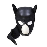 Puppy Hood Full Face Mask Animal Head Mask Costume for Halloween Party - Realistic Dog Head Masks for Dress Up Fun and Playful Costumes (Black)