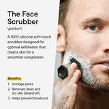 Tooletries - Men's Face Scrubber - Premium Silicone Facial Cleansing Brush, Gentle Exfoliator Pad & Soft-Touch Massager - Removes Dead & Dry Skin - Long Lasting Shower Accessories - Charcoal