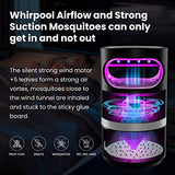 COKIT Indoor Insect Trap, Catch Insect with Suction, Bug Light and Sticky Glue, Catcher & Killer for Mosquito, Gnat, Moth, Fruit Flies, Non-Zapper Traps for Home (Adapter, Black+Grey)