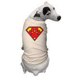Super Dog - Super Hero Parody Paw Print Dog Shirt (Natural, Small)