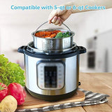 Steamer Basket for instant Pot Pressure Cooker, Accessories Set Compatible with 5/6/8 Qt InstaPot -18/8 Stainless Steel Strainer Insert with Silicone Handle,Divider,Egg Steamer Rack, 6 Quart