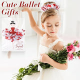 Lyrow 24 Sets Valentine's Day Scrunchies Ballerina Valentines Cards with Hair Accessories Red Gilding Headband Gymnastics Hair Ties Ballet Dancer Exchange Gifts for Girls Party Favors