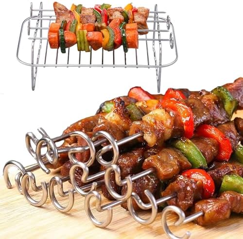 Dual Zone Air Fryer Accessories, 2pcs Air Fryer Rack with 2pcs Reusable Silicone Air Fryer Liners Compatible with Ninja Foodi Air Fryer DZ201, DZ401,4pcs Double Basket Air Fryer Accessories