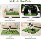 Qeils Washable Pee Pads for Dogs, 2 Pack Super Absorbent Reusable Puppy Pads with Green Long Wool for Potty Training, Floor, Couch, Bed, and Crate,36"x 41"