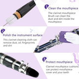 Boao 23 Pcs Clarinet Cleaning Kit All in One Accessories Set with Swab, Reeds, Cork Grease, and Thumb Rest Essential Care Kit for Clarinet Wind Instruments(Purple)
