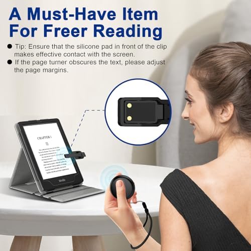 Remote Control Page Turner for Kindle Paperwhite Oasis Kobo eReaders, Camera Shutter Selfie Controller, Remote Page Turner for iPad Tablets Reading Novels, Ideal for Kindle Accessories