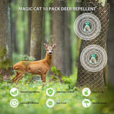 MAGIC CAT Deer Repellent Outdoor, 10 Pack Natural Peppermint Oil Deer and Rabbit Away Repellent for Plants Pet Family Safe, Deer Deterrent for Garden Yard Lawn Tree Protection