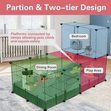 24 Panels Small Animal Playpen,Pet Playpen,C&C Cage for Guinea Pigs,Puppy Play Pen,Bunny Playpen,Indoor Outdoor Portable Metal Wire Yard Fence with Waterproof Mat