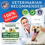 Hemp Chews Dogs Hip Joint Pain Relief - Glucosamine Chondroitin Hemp Treats for Joint Health - Dog Joint Supplement Large Breed & Small - Hemp Oil Pill - Canine Vitamin Treat Old Dog (240Ct/Chicken)