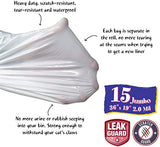 15 Count Fresh Kitty Litter Box Liners Super Thick, Durable, Easy Clean Up Jumbo Drawstring Scented Litter Pan Box Liners, Bags for Pet Cats